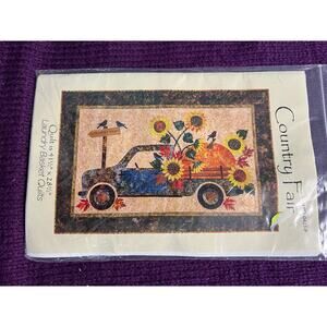 quilt pattern country fair 41in x 28in truck pumpkin sunflowers fall